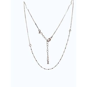 South Moon Silver Onyx Single Layer Necklace‎